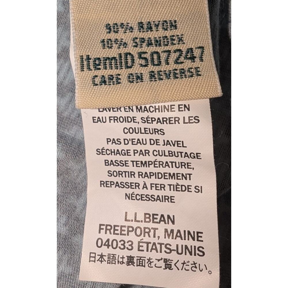 L.L.Bean Sleeveless Faux Wrap Knit Dress Black White Geo Print Size Large - Picture 5 of 5